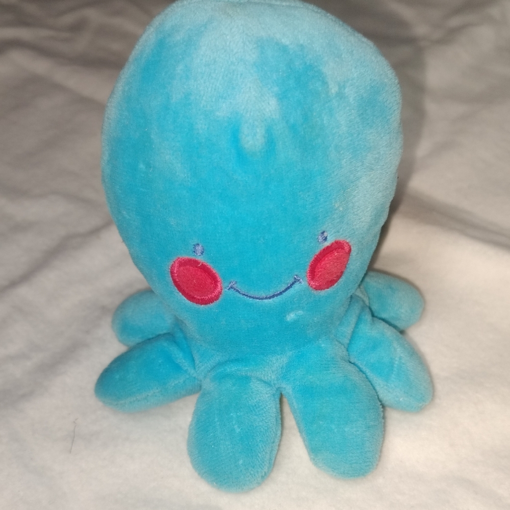 Blue Plush Octopus Baby Rattler Stuffed Animal
